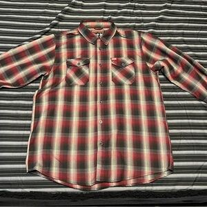 DIXXON FLANNEL PLUMB BUM Red and Black Plaid Button Down Shirt